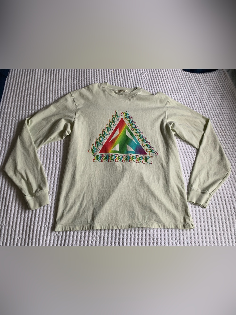 Madhappy Mint Long-Sleeve Tee with Rainbow Triangle Graphic NWOT Size Medium